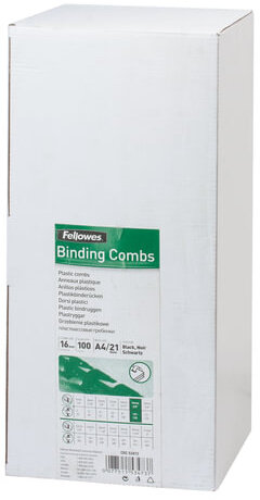 Пружины пластиковые для переплета, КОМПЛЕКТ 100 шт., 16 мм (для сшивания 101-120 л.), белые, FELLOWES, FS-53470