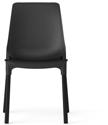 Стул для столовых, кафе, дома SHT-S75, черный металлический каркас, пластик черный