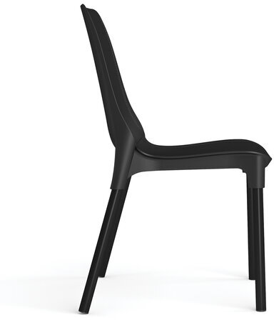 Стул для столовых, кафе, дома SHT-S75, черный металлический каркас, пластик черный