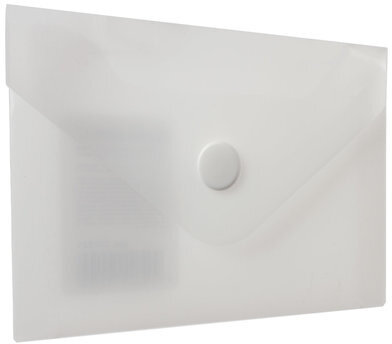 Папка-конверт с кнопкой МАЛОГО ФОРМАТА (74х105 мм), А7 (для визиток), матовая прозрачная, 0,18 мм BRAUBERG, 227325