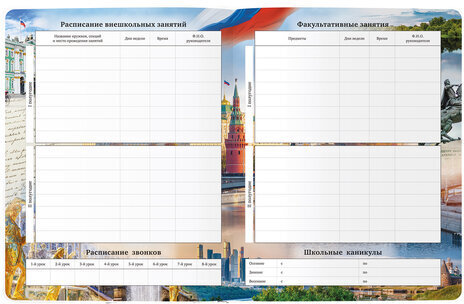 Дневник 1-11 класс 40 л., твердый, BRAUBERG, ламинация, цветная печать, "РОССИЙСКОГО ШКОЛЬНИКА-4", 106052