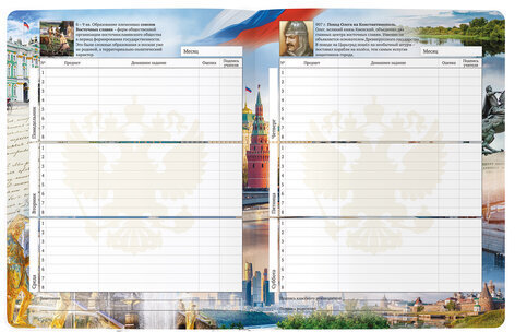 Дневник 1-11 класс 40 л., твердый, BRAUBERG, ламинация, цветная печать, "РОССИЙСКОГО ШКОЛЬНИКА-4", 106052