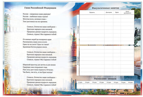 Дневник 1-11 класс 40 л., твердый, BRAUBERG, ламинация, цветная печать, "РОССИЙСКОГО ШКОЛЬНИКА-4", 106052