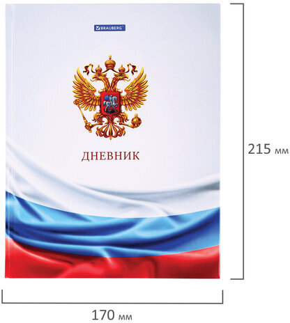 Дневник 1-11 класс 40 л., твердый, BRAUBERG, ламинация, цветная печать, "РОССИЙСКОГО ШКОЛЬНИКА-4", 106052