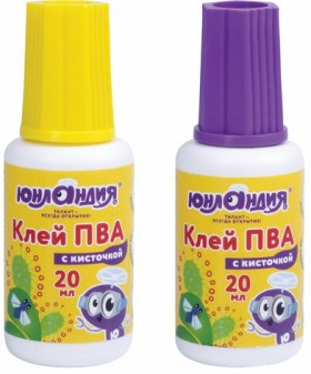 Клей ПВА с кисточкой, 20 г, ЮНЛАНДИЯ, 228420