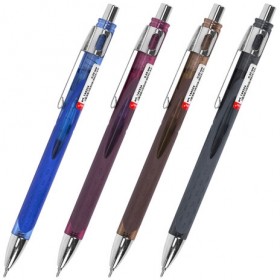 Ручка шариковая автоматическая с грипом BRAUBERG "STYLE RT", СИНЯЯ, игольчатый наконечник 0,7 мм, линия письма 0,35 мм, 144324