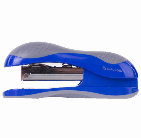 Степлер №24/6, 26/6 BRAUBERG "JET", до 25 листов, эргономичный, сине-серый, 229689