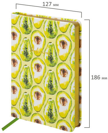 Ежедневник недатированный B6 (127х186 мм), BRAUBERG VISTA, под кожу, твердый, 136 л., "Avocado", 112112