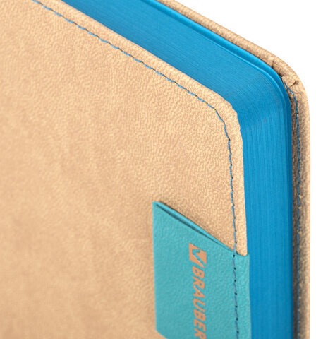 Ежедневник недатированный А5 (138х213 мм), BRAUBERG "AIM", под кожу, 136 л., бежевый, 113420