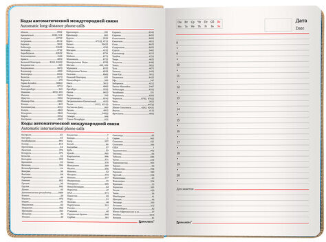 Ежедневник недатированный А5 (138х213 мм), BRAUBERG "AIM", под кожу, 136 л., бежевый, 113420