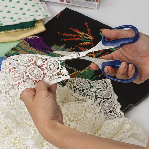 Ножницы для хобби и рукоделия ОСТРОВ СОКРОВИЩ 165 мм, 3-х сторонняя заточка, синие, 237106