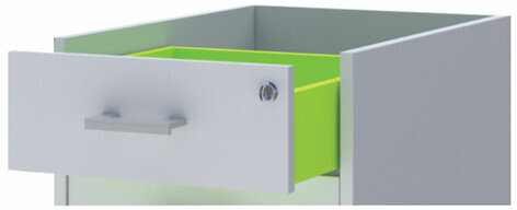 Тумба приставная "Арго", 730х450х760 мм, 4 ящика, замок, серый (КОМПЛЕКТ)