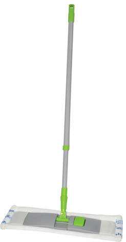 Швабра с флаундером 40 см, телескопический черенок 120 см, резьба 1,6 см, микрофибра/абразив (тип К), ЛЮБАША, 605029