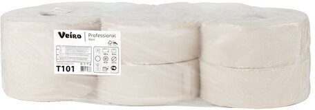 Бумага туалетная БОЛЬШОЙ ДИАМЕТР РУЛОНА, 450 м, VEIRO Professional (Система T1), КОМПЛЕКТ 6 шт., Basic, T101