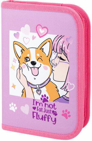 Пенал ПИФАГОР, 1 отделение, полиэстер, 19х13 см, "Fluffy akita", 272284