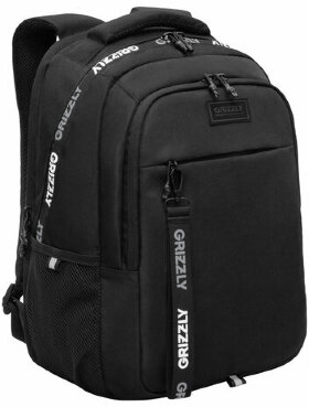 Рюкзак GRIZZLY школьный, анатомическая спинка, 2 отделения, для мальчиков, BLACK, 42х31х22 см, RU-432-3/4