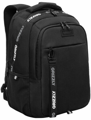Рюкзак GRIZZLY школьный, анатомическая спинка, 2 отделения, для мальчиков, BLACK, 42х31х22 см, RU-432-3/4