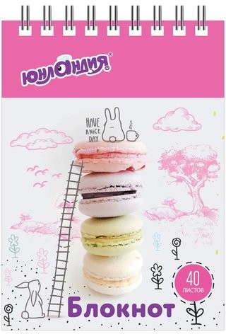 Блокнот МАЛЫЙ ФОРМАТ (75х105 мм) А7, 40 л., гребень, картон, клетка, ЮНЛАНДИЯ, "ВКУСНОСТИ", 129861