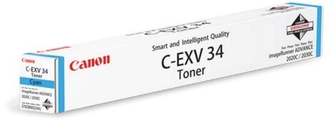 Тонер CANON (C-EXV34C) iR C9060/C9065/C9070, голубой, оригинальный, ресурс 16000 страниц, 3783B002