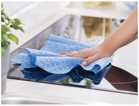 Салфетки ВИСКОЗА -ХЛОПОК 35х50 см, СУПЕР впитываемость, КОМПЛЕКТ 5 шт., 85 г/м2, Premium, YORK, 20310