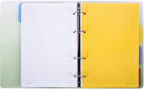 Тетрадь на кольцах А5 175х220 мм, 120 л., пластик, с разделителями, BRAUBERG, Зеленый, 404629