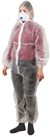 Комбинезон одноразовый с капюшоном Каспер-классик, плотность 30 г/м2, материал спанбонд, размер XL (52-54), белый