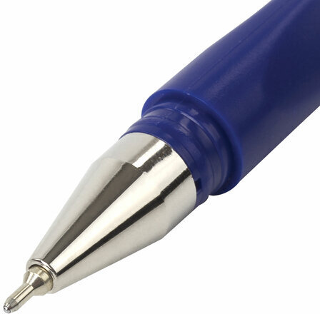Ручка шариковая масляная BRAUBERG "Trios", СИНЯЯ, трехгранная, корпус синий, узел 0,7 мм, линия письма 0,35 мм, 143342, OBP367