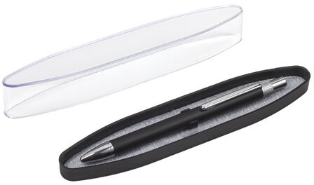 Ручка подарочная шариковая BRAUBERG "Allegro", СИНЯЯ, корпус черный с хромированными деталями, линия письма 0,5 мм, 143491