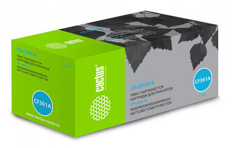 Картридж лазерный CACTUS (CS-CF361A) для HP LaserJet Pro M552dn/M553dn/M553n, голубой, ресурс 5000 стр.