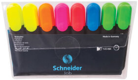 Набор текстовыделителей SCHNEIDER 8 шт., АССОРТИ, &quot;Job&quot;, линия 1-5 мм, 115088