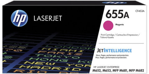 Картридж лазерный HP (CF453A) Color LJ M652dn/M653dn/M681dh, №655A, пурпурный, ресурс 10500 стр, оригинальный