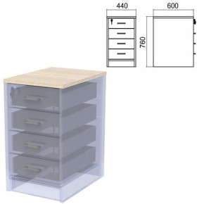 Крышка для тумбы приставной (АТ-07) "Арго", 440х600х22 мм, ясень шимо