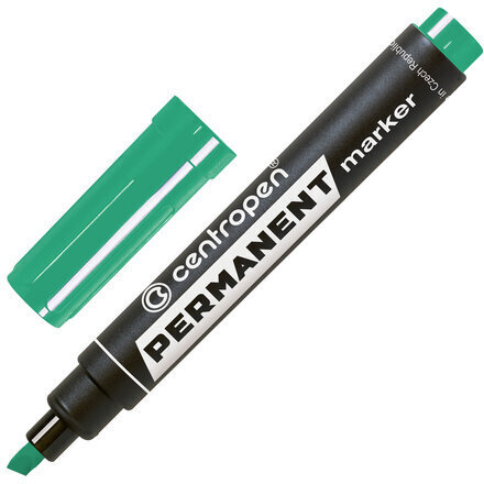 Маркер перманентный CENTROPEN 8576, ЗЕЛЕНЫЙ, скошенный наконечник, 1-4,6 мм, 5 8576 0110