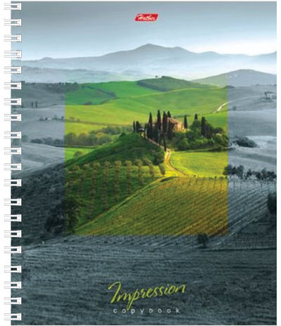 Тетрадь А5, 120 л., HATBER, гребень, клетка, обложка твердая, "IMPRESSIONS", 120Тт5В1гр_16485, T253786