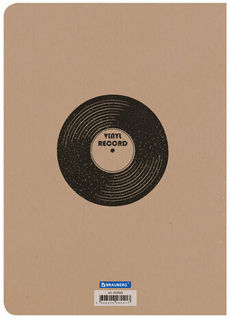 Тетрадь 60 л. в клетку обложка КРАФТ, бежевая бумага 70 г/м2, сшивка, В5 (179х250 мм), ВИНИЛ, BRAUBERG, 403808