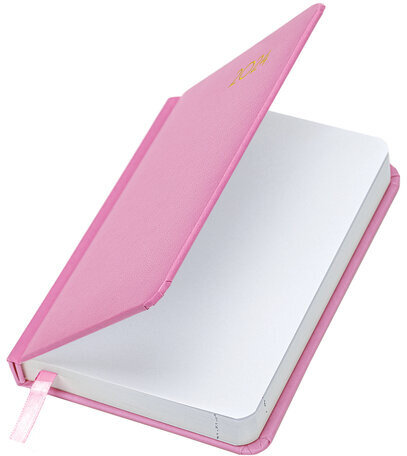 Ежедневник датированный 2024 МАЛЫЙ ФОРМАТ 100х150 мм А6, BRAUBERG "Select", балакрон, розовый, 114794