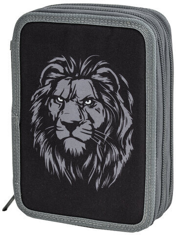 Пенал BRAUBERG, 2 отделения, полиэстер, 21х14 см, "Savage lion", 272331