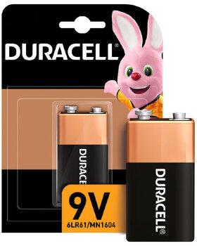 Батарейка DURACELL Basic, 6LR61 (КРОНА), Alkaline, 1 шт., в блистере, 9 В