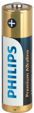 Батарейки алкалиновые "пальчиковые" КОМПЛЕКТ 4 шт., PHILIPS Premium Alkaline, АА (LR6, 24А), блистер, Б0062753