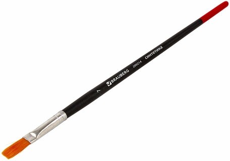 Кисть BRAUBERG, синтетика, плоская, № 7, 200214