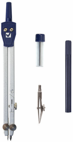 Готовальня BRAUBERG "Student Oxford", 4 предмета: циркуль 140 мм, рейсфедернная вставка + держатель, грифель, 210335