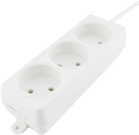Удлинитель ГАРНИЗОН, 3 розетки без заземления, 3 м, 2х0,75 мм, 2200 Вт, белый, EL-NL3-W-3