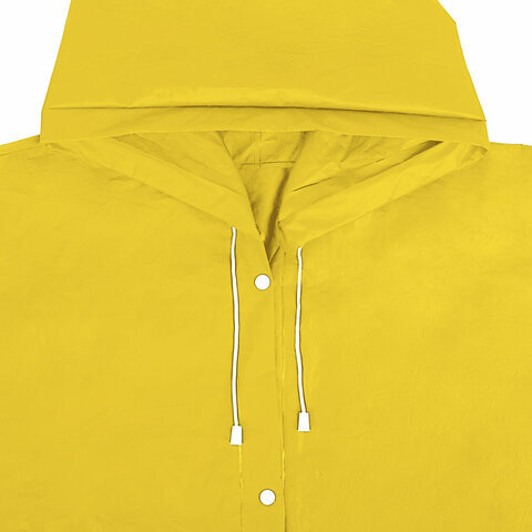 Дождевик плащ желтый на кнопках, EVA, многоразовый прочный, чехол в комплекте, универсальный размер, SHAMAANI (ШАМААНИ), 610934