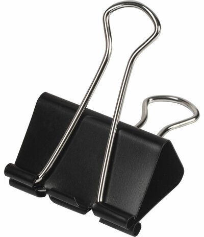 Зажимы для бумаг ОФИСНАЯ ПЛАНЕТА, КОМПЛЕКТ 12 шт., 41 мм, на 200 листов, черные, картонная коробка, 222001