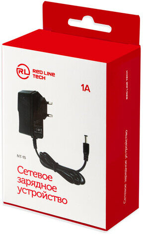 Блок питания RED LINE NT-15, выходное напряжение 9 В, ток 1 А, черный, УТ000023249