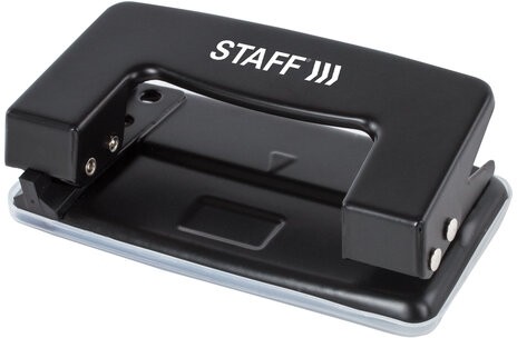 Дырокол металлический STAFF "EVERYDAY,", до 10 листов, без линейки, черный, 224647