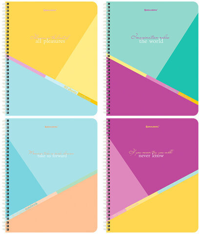 Тетрадь А5 80 л. BRAUBERG, гребень, клетка, обложка картон, "Multicolor" (микс в спайке), 404416