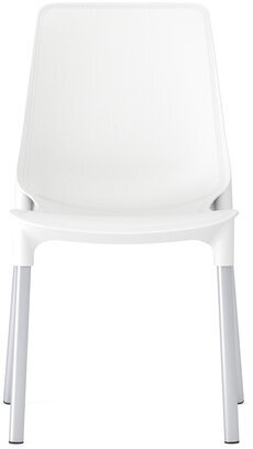 Стул для столовых, кафе, дома SHT-S75, серебристый металлический каркас, пластик белый