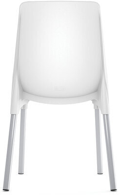 Стул для столовых, кафе, дома SHT-S75, серебристый металлический каркас, пластик белый