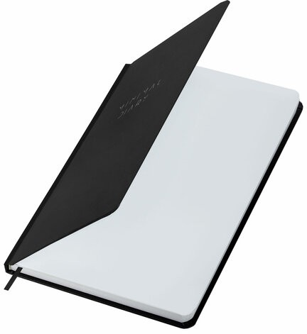 Ежедневник недатированный с резинкой А5 145х203 мм, BRAUBERG, твердый, 160 л., "Minimal", черный, 116299